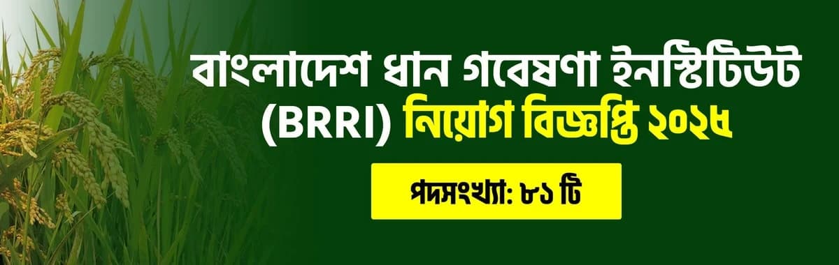বাংলাদেশ ধান গবেষণা ইনস্টিটিউট (BRRI) নিয়োগ বিজ্ঞপ্তি ২০২৫